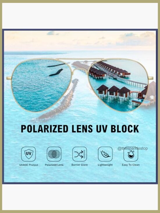 Metal Frame Polarized Aviator Sunglasses UV Protection main image 4
